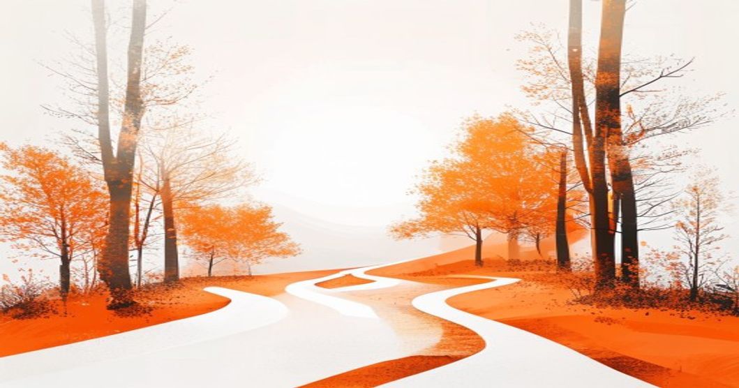 two diverging paths in forest symbolizing career decision