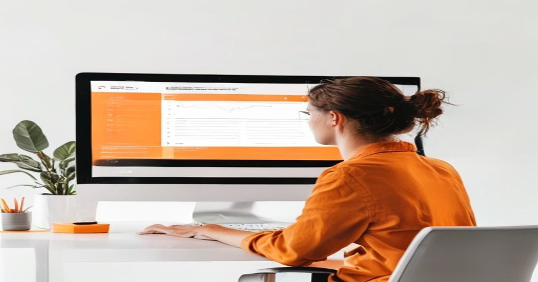 person reviewing freee accounting dashboard on computer